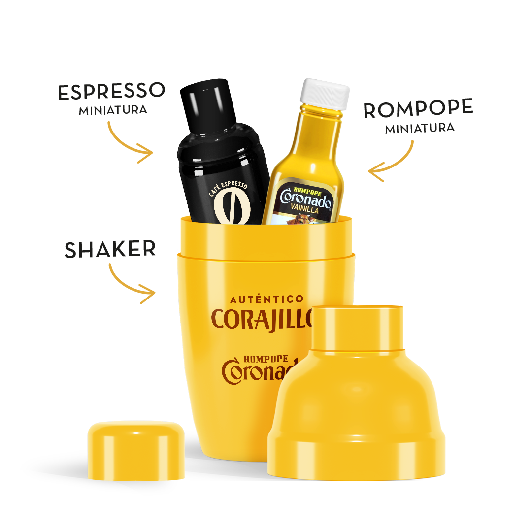 Corajillo x Rompope Coronado – Duo Pack – 2 Shakers con Espresso y Rompope de Vainilla