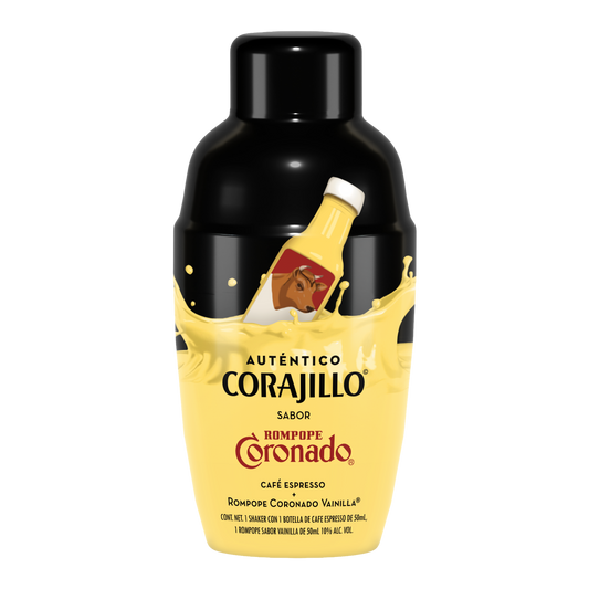 Corajillo x Rompope Coronado – Original 100ml – Shaker + Espresso y Rompope de Vainilla
